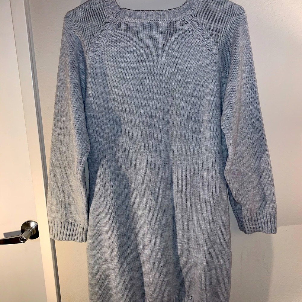 Knee length sweater dress